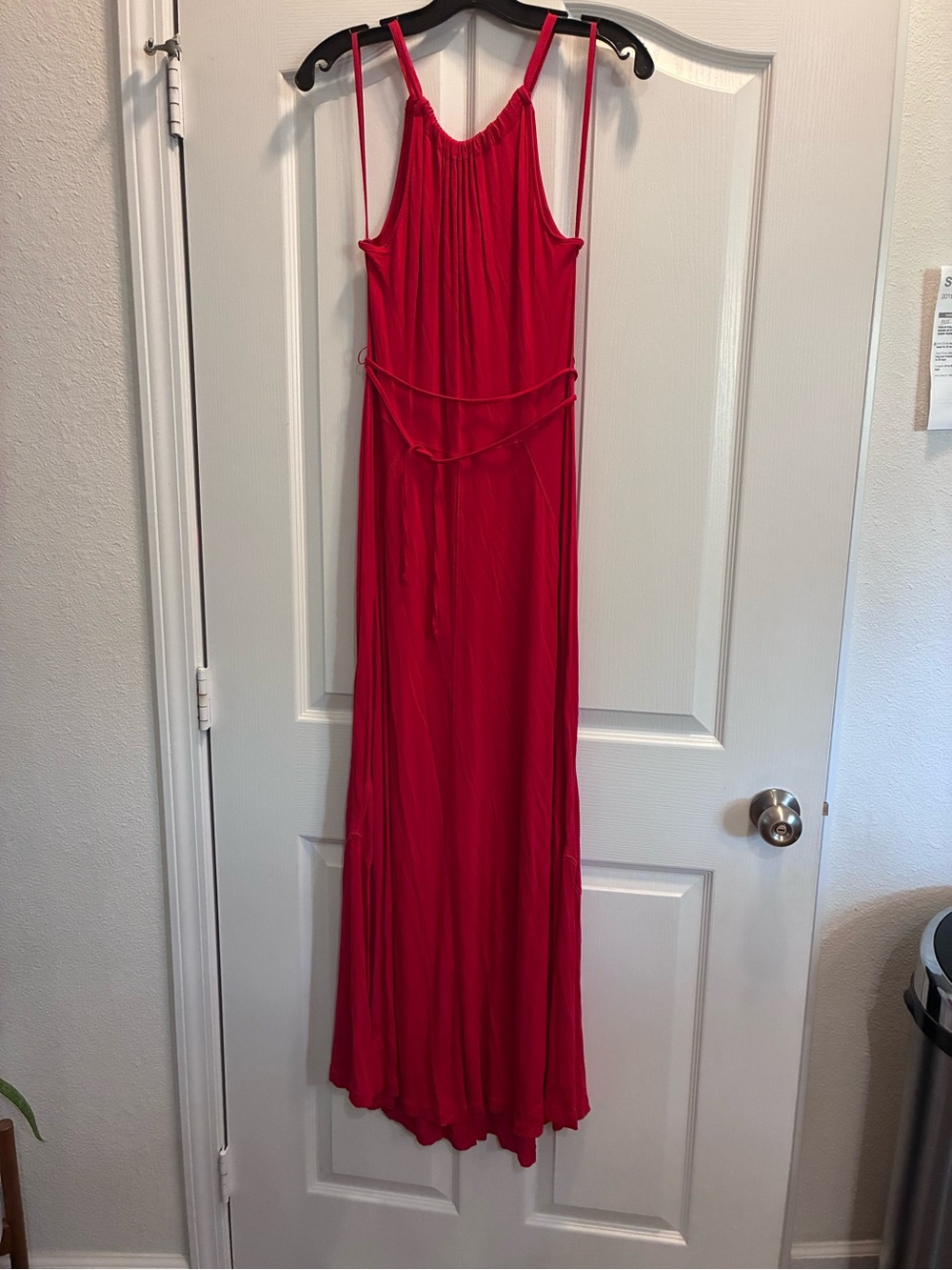 GAP Red Sleeveless Maxi Dress with Halter Neck Tie in Medium, Like New!
